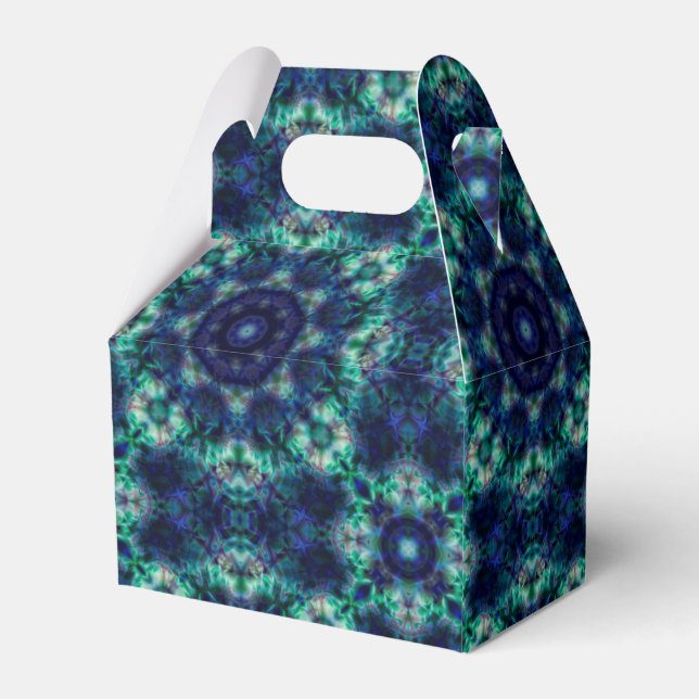 Green blue  ornament favor box (Back Side)