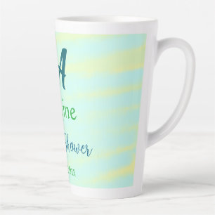 Green blue pastel watercolor bridal shower name da latte mug