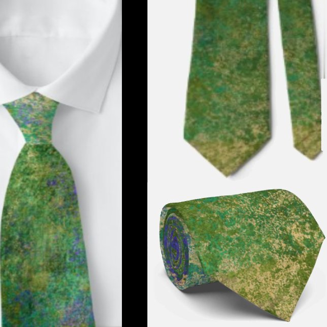 Green Blue Peacock Colour Abstract Neck Tie Neckti (Creator Uploaded)