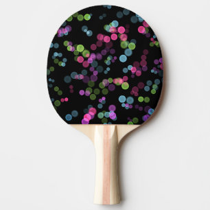 Green Blue Pink Purple Abstract Bubble Design Ping Pong Paddle