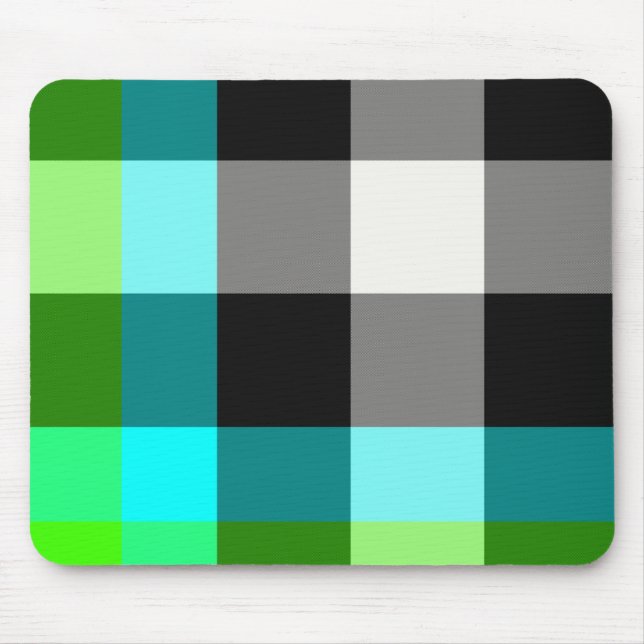 Green/Blue Plaid Mousepad (Front)
