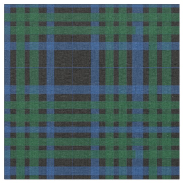Green & Blue Plaid Pattern Fabric (Close Up)