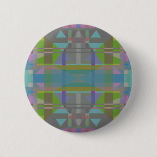 Green Blue Purple Geometric 2 Inch Round Button