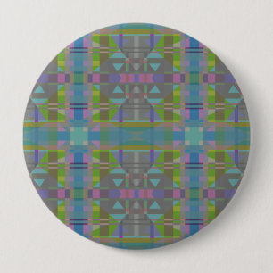 Green Blue Purple Geometric  4 Inch Round Button
