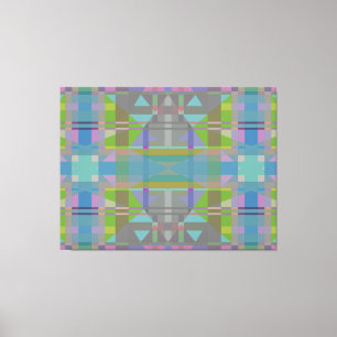 Green Blue Purple Geometric Canvas Print