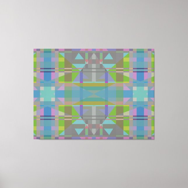 Green Blue Purple Geometric Canvas Print (Front)