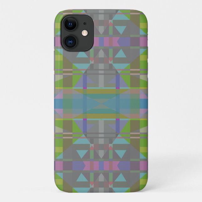 Green Blue Purple Geometric Case-Mate iPhone Case (Back)