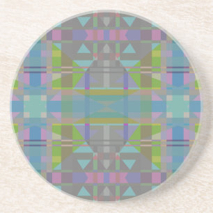 Green Blue Purple Geometric Coaster