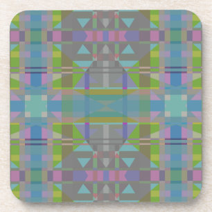 Green Blue Purple Geometric Coaster