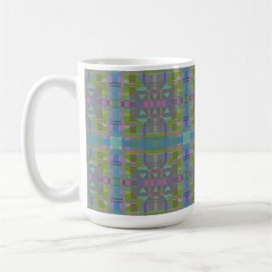 Green Blue Purple Geometric Coffee Mug