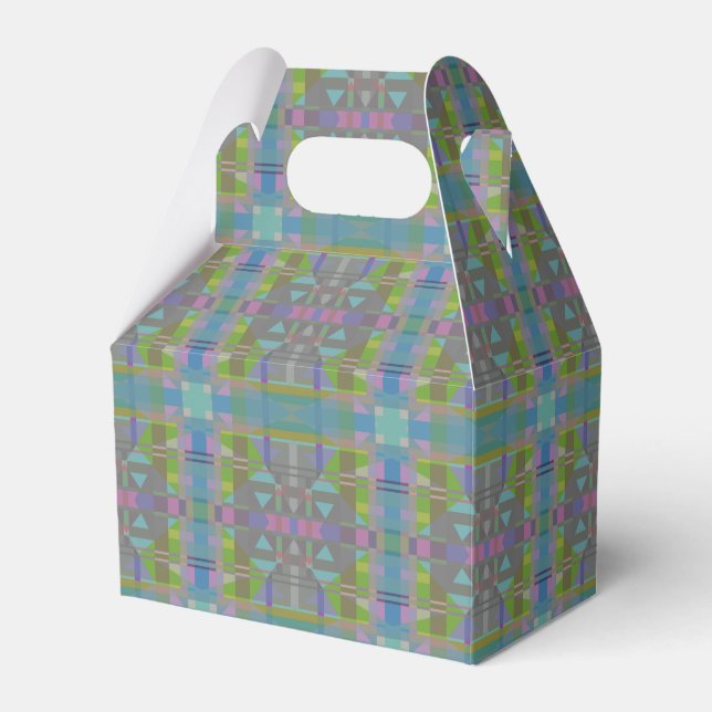 Green Blue Purple Geometric Favor Box (Front Side)