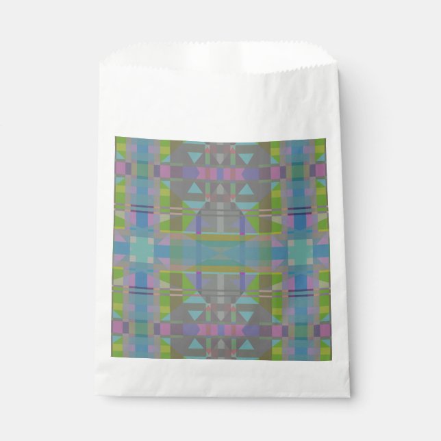 Green Blue Purple Geometric Favour Bag (Front)