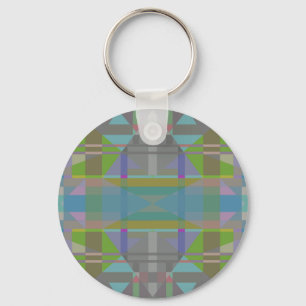 Green Blue Purple Geometric Keychain