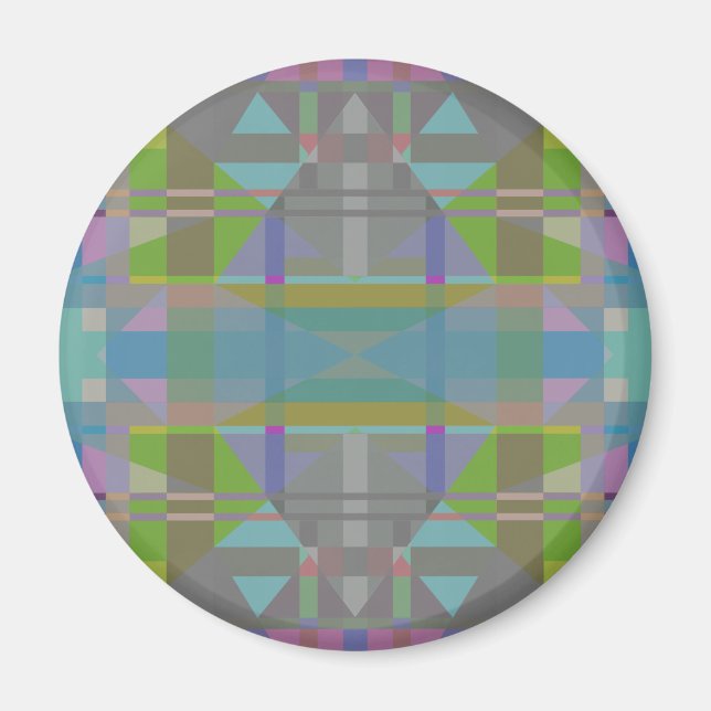 Green Blue Purple Geometric Magnet (Front)