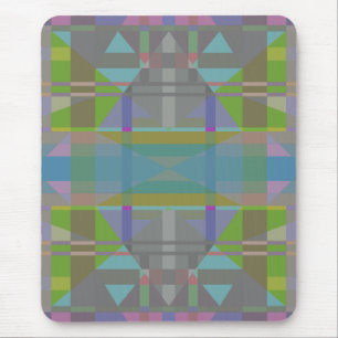 Green Blue Purple Geometric Mouse Pad