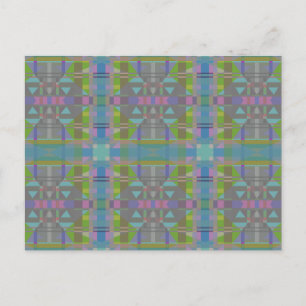 Green Blue Purple Geometric  Postcard