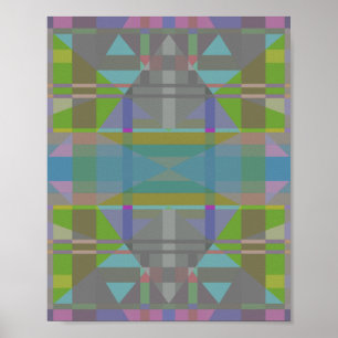 Green Blue Purple Geometric Poster