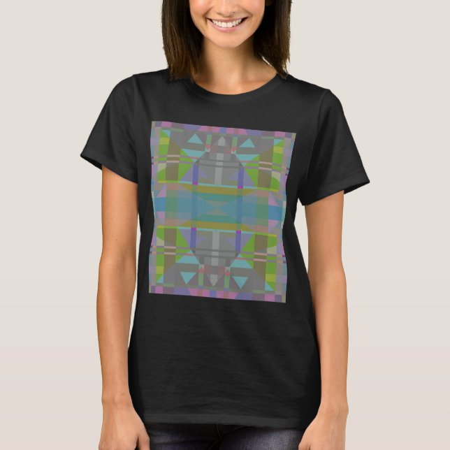 Green Blue Purple Geometric T-Shirt (Front)