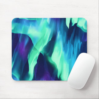 Green Blue Purple Northern Lights Mouse Pad
