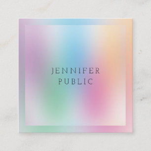 Green Blue Purple Pink Yellow Modern Professional Square Business Card