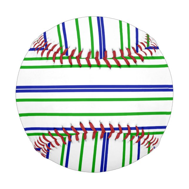 Green blue purple stripes modern custom pattern  baseball (Front)