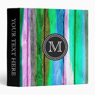 Green, Blue, Purple Watercolor Abstract Pattern #3 Binder