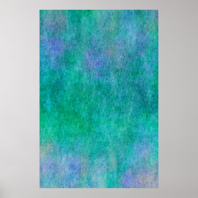 Green Blue Purple Watercolor Background Poster (Front)