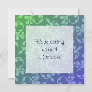 Green & Blue Scroll Invitation