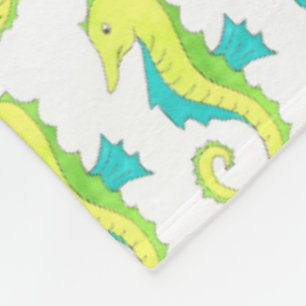 Green Blue Sea Horse Seahorse Ocean Marine Life Fleece Blanket