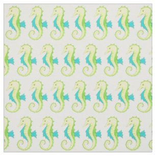 Green Blue Seahorse Sea Horses Ocean Beach Animal Fabric