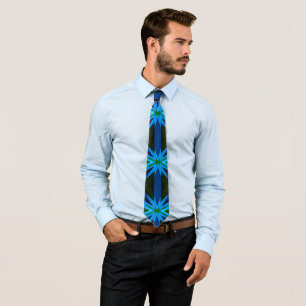Green Blue Star Starburst Wedding Xmas Party Gift Tie