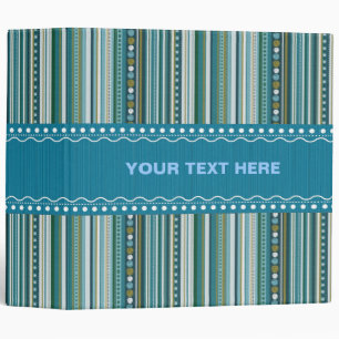 Green & Blue Stripes Binder