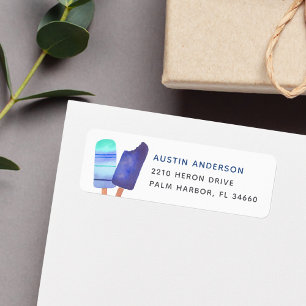 Green & Blue Summer Popsicle Adresse de retour