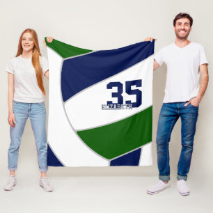 green blue team colours volleyball room decor fleece blanket