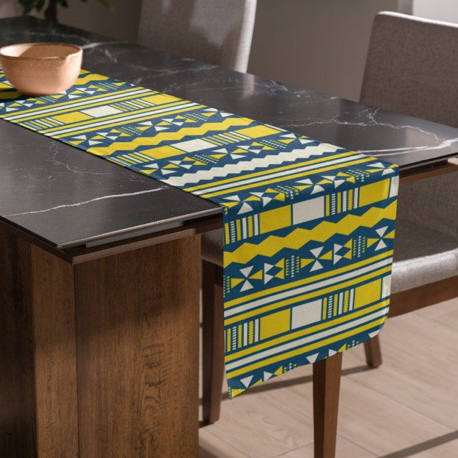 Green Blue Traditional Tribal Pattern Short Table Runner (Table runner)