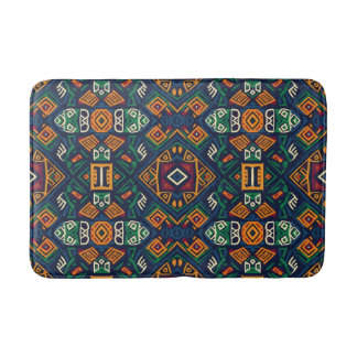 Green & Blue Tribal Ethnic Boho Bath Mat