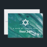 Green Blue Watercolor Star of David Bar Mitzvah Thank You Card<br><div class="desc">Green and Blue Watercolor wash background with white Star of David for your Bat Mitzvah or Bar Mitzvah FLAT Thank You cards. Write your message on the back. For enquiries about custom design changes by the independent designer please email paula@labellarue.com BEFORE you customize or place an order.</div>