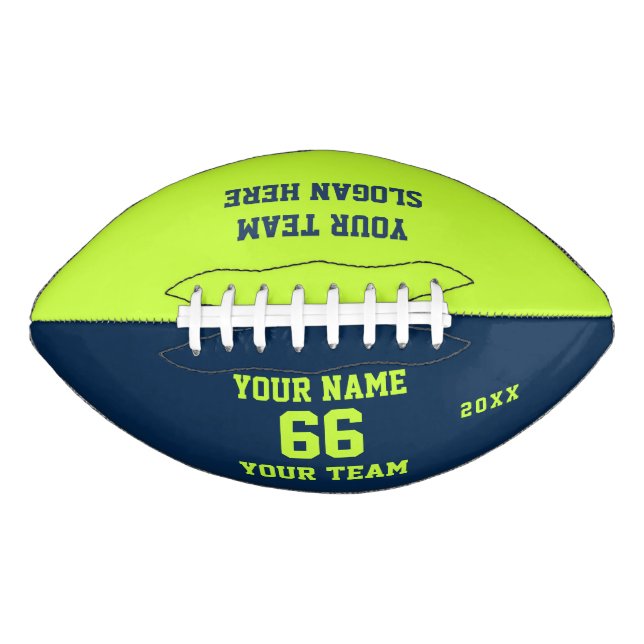Green blue white Football Name, Number, Team (Front)