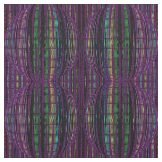 Green Blue Yellow Purple Ball Print Pattern Fabric (Swatch)