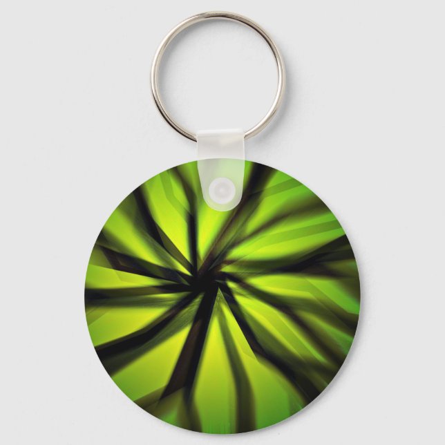 Green Blurred motion pattern Keychain (Front)