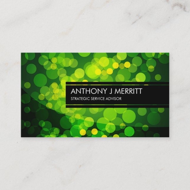 Green Blurry Lights Business Card (Front)