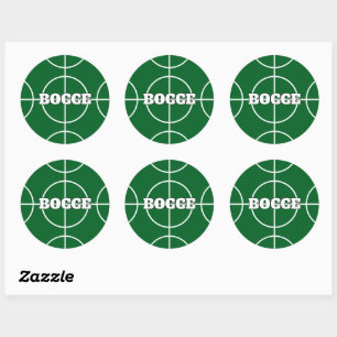 Green Bocce Ball Game round custom stickers
