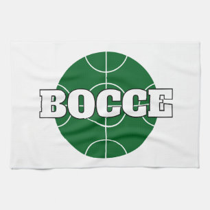 Green Bocce Ball Logo serviette de cuisine personn
