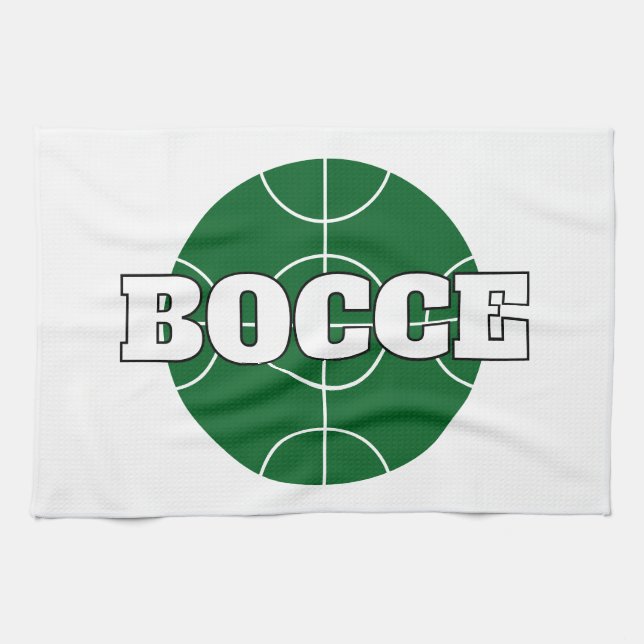 Green Bocce Ball Logo serviette de cuisine personn (Horizontal)