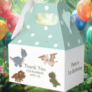 green boho dinosaur  favor box
