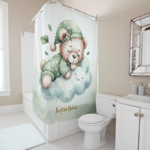 Green Boho Sleeping Teddy Bear Cute