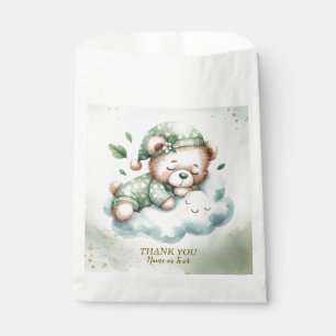 Green Boho Sleeping Teddy Bear Cute Party Favour Bag