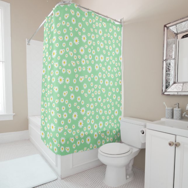 Green Boho Spring Daisies Pattern (In Situ)