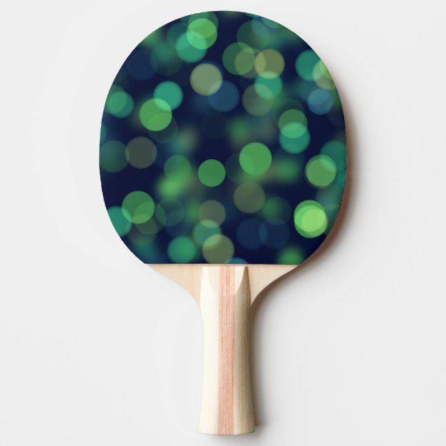 Green Bokeh Abstract Ping Pong Paddle (Front)