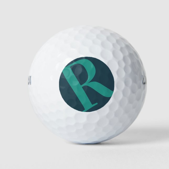  Green Bold Monogram Name  Golf Balls (Front)